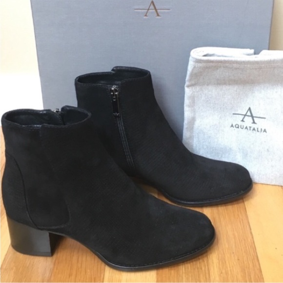 Aquatalia Tisha Lux Suede Weatherproof Winter Boot Ankle Bootie